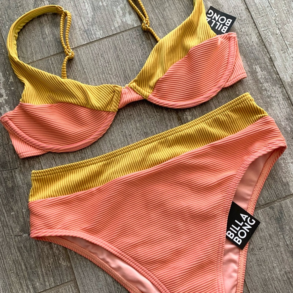 🔥🔥BILLABONG - HI LIFE PANELED BRA UNDERWIRE MAUI BIKINI SET🔥🔥 - Picture 5 of 7